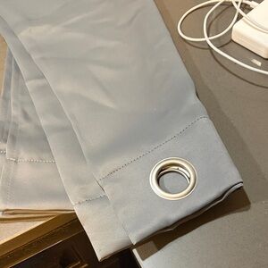 Gray Grommet Curtain Panel